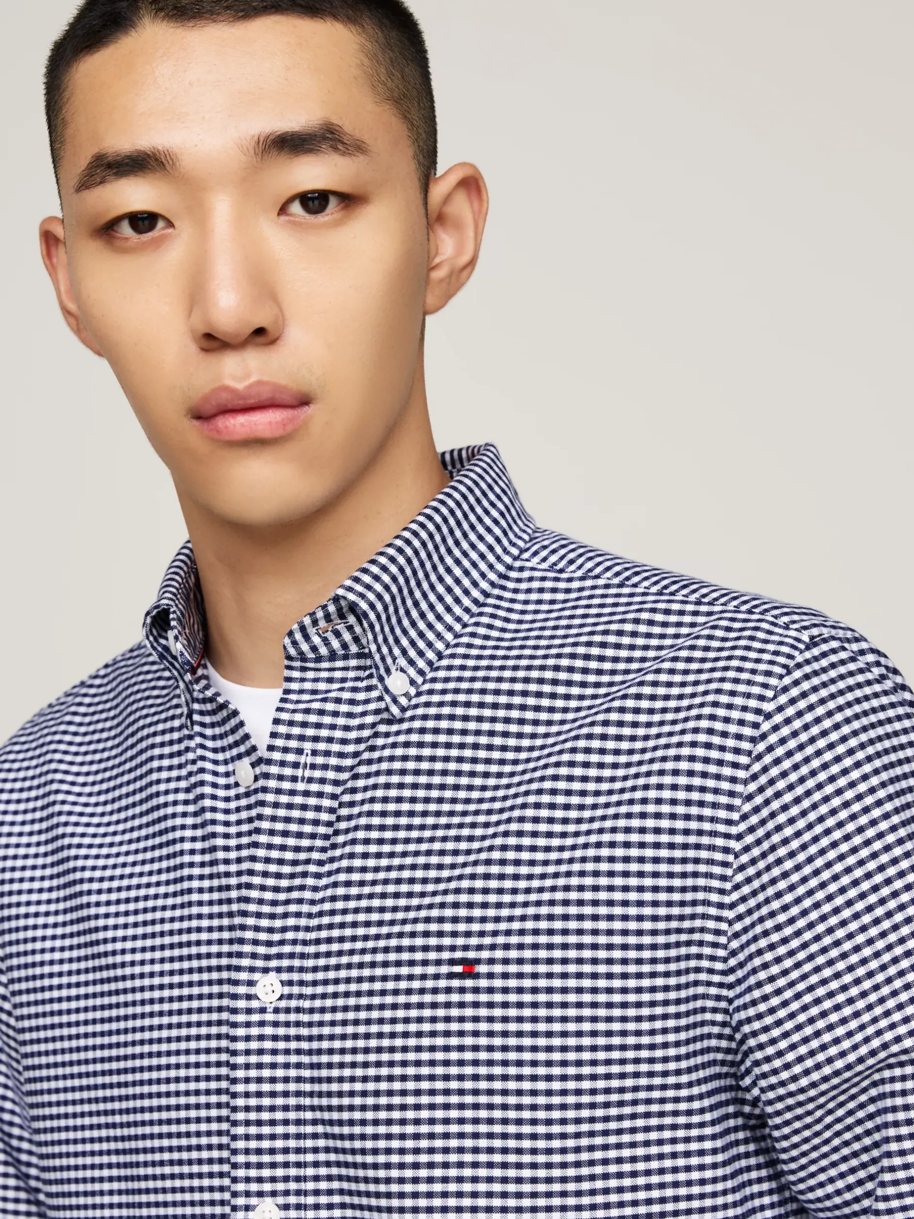 Koszule*Tommy Hilfiger Koszula Z Bawełny Oxford W Kratę Vichy DESERT SKY / CHECK