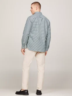 Koszule*Tommy Hilfiger Koszula Z Bawełny Oxford W Kratę Vichy ORNAMENTAL GREEN / WHITE