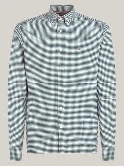 Koszule*Tommy Hilfiger Koszula Z Bawełny Oxford W Kratę Vichy ORNAMENTAL GREEN / WHITE