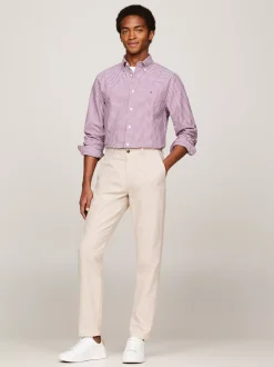 Koszule*Tommy Hilfiger Koszula Z Bawełny Oxford W Kratę Vichy HERITAGE PLUM / OPTIC WHITE