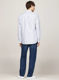 Koszule*Tommy Hilfiger Koszula Z Bawełny Oxford W Mieszane Paski CLOUDY BLUE / ROUGE / MULTI