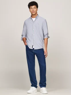 Koszule*Tommy Hilfiger Koszula Z Bawełny Oxford Z Naszywką Z Flagą DARK NIGHT NAVY