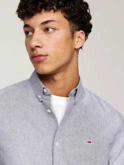 Koszule*Tommy Hilfiger Koszula Z Bawełny Oxford Z Naszywką Z Flagą DARK NIGHT NAVY