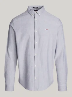 Koszule*Tommy Hilfiger Koszula Z Bawełny Oxford Z Naszywką Z Flagą DARK NIGHT NAVY