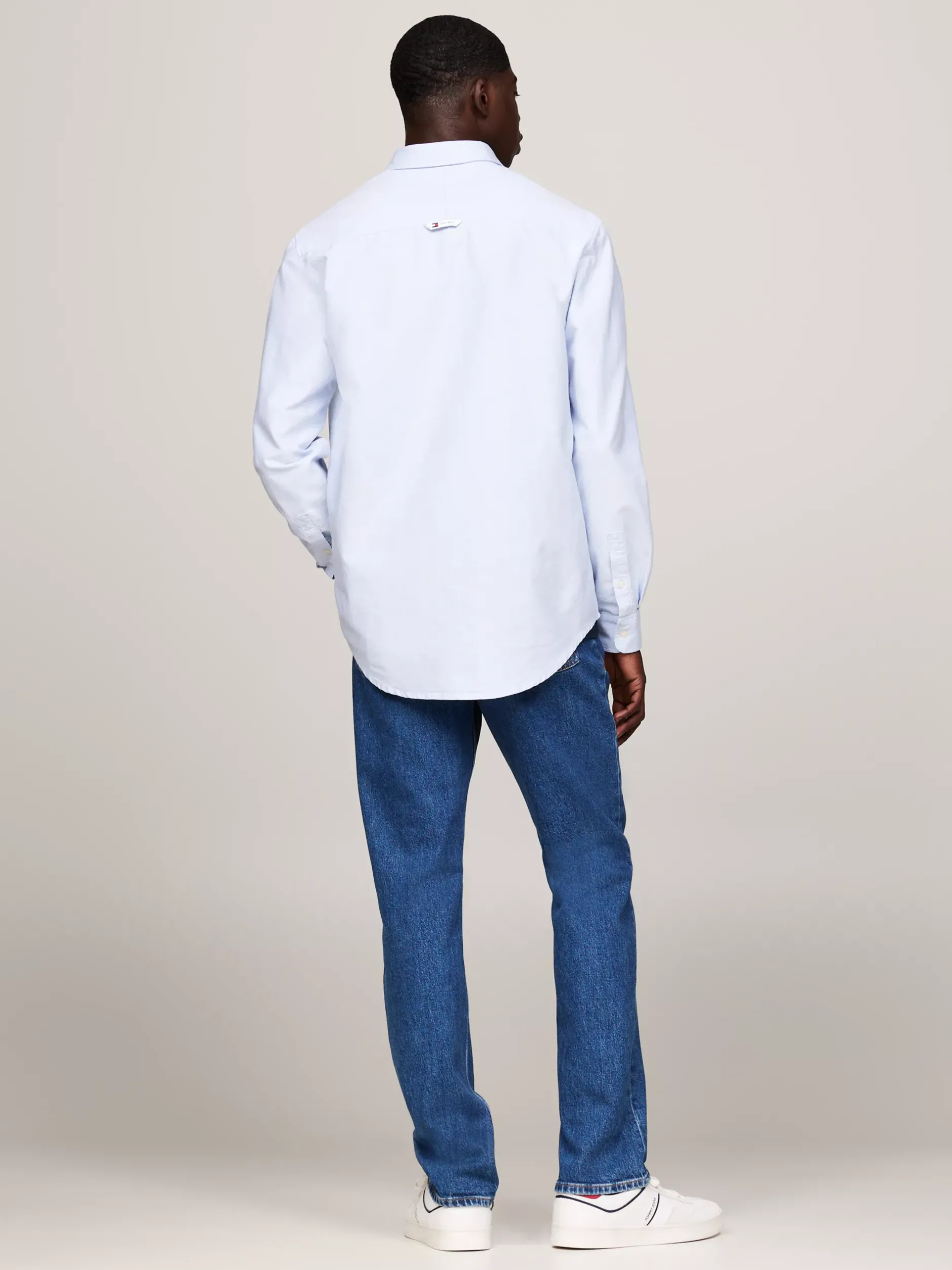 Koszule*Tommy Hilfiger Koszula Z Bawełny Oxford Z Naszywką Z Flagą MODERATE BLUE