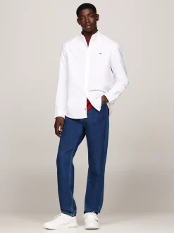 Koszule*Tommy Hilfiger Koszula Z Bawełny Oxford Z Naszywką Z Flagą WHITE