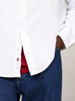 Koszule*Tommy Hilfiger Koszula Z Bawełny Oxford Z Naszywką Z Flagą WHITE