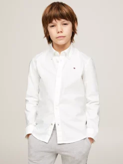 Koszule*Tommy Hilfiger Koszula Z Bawełny Typu Oxford Ze Stretchem WHITE