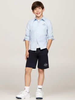 Koszule*Tommy Hilfiger Koszula Z Bawełny Typy Oxford Z Logo Hilfiger BREEZY BLUE
