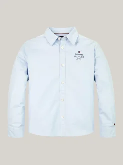 Koszule*Tommy Hilfiger Koszula Z Bawełny Typy Oxford Z Logo Hilfiger BREEZY BLUE