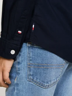 Koszule*Tommy Hilfiger Koszula Z Bawełny Typy Oxford Z Logo Hilfiger DESERT SKY