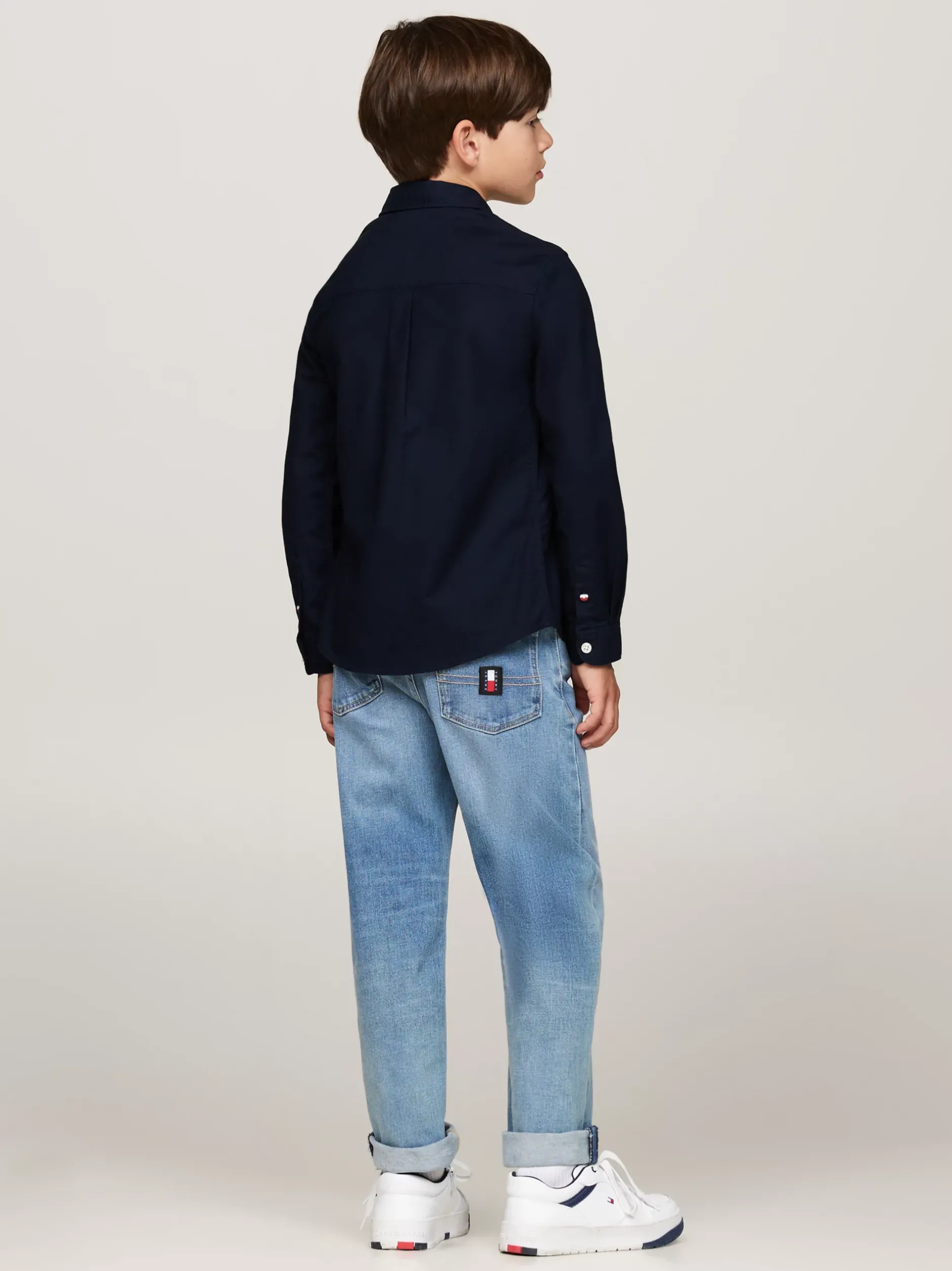 Koszule*Tommy Hilfiger Koszula Z Bawełny Typy Oxford Z Logo Hilfiger DESERT SKY