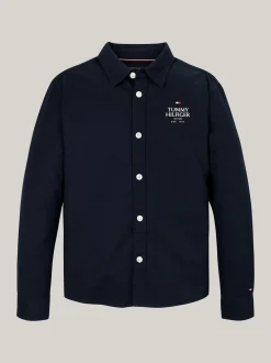 Koszule*Tommy Hilfiger Koszula Z Bawełny Typy Oxford Z Logo Hilfiger DESERT SKY