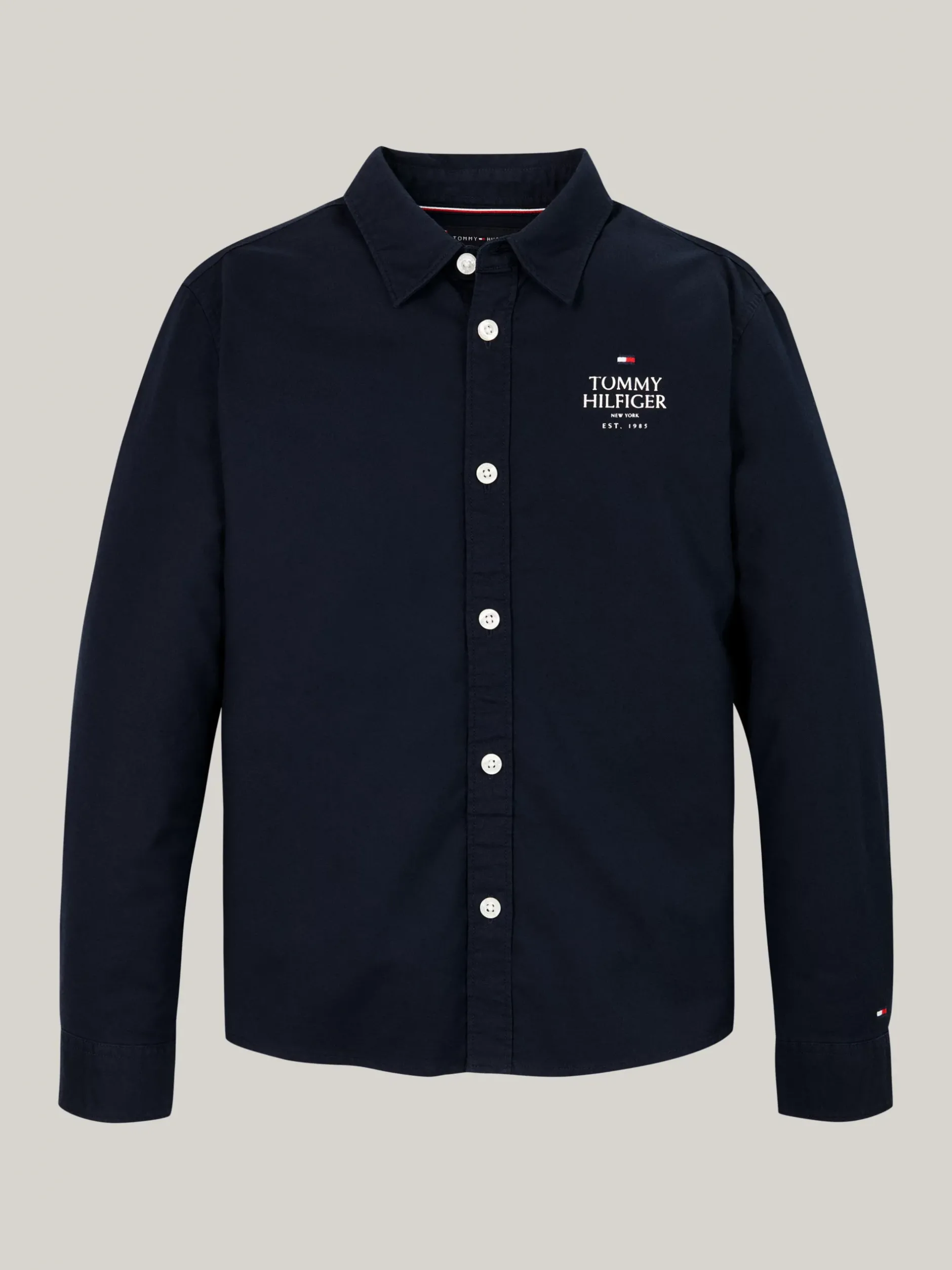 Koszule*Tommy Hilfiger Koszula Z Bawełny Typy Oxford Z Logo Hilfiger DESERT SKY