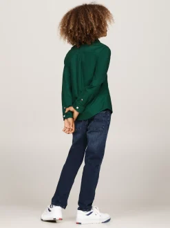 Koszule*Tommy Hilfiger Koszula Z Bawełny Typy Oxford Z Logo Hilfiger ORNAMENTAL GREEN
