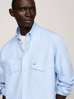 Koszule*Tommy Hilfiger Koszula Z Emblematem W Kolorze Tła AMBIENT BLUE