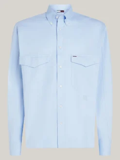 Koszule*Tommy Hilfiger Koszula Z Emblematem W Kolorze Tła AMBIENT BLUE