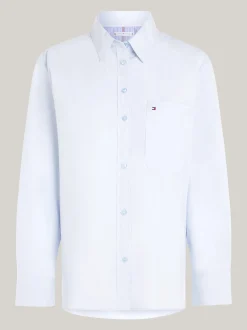 Koszule & Bluzki*Tommy Hilfiger Koszula Z Naszywaną Kieszenią I Flagą BREEZY BLUE