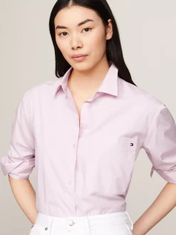 Koszule & Bluzki*Tommy Hilfiger Koszula Z Naszywaną Kieszenią I Flagą DELICATE PINK