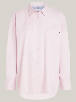 Koszule & Bluzki*Tommy Hilfiger Koszula Z Naszywaną Kieszenią I Flagą DELICATE PINK