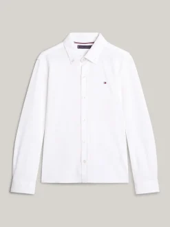 Koszule*Tommy Hilfiger Koszula Z Piki O Regularnym Kroju WHITE