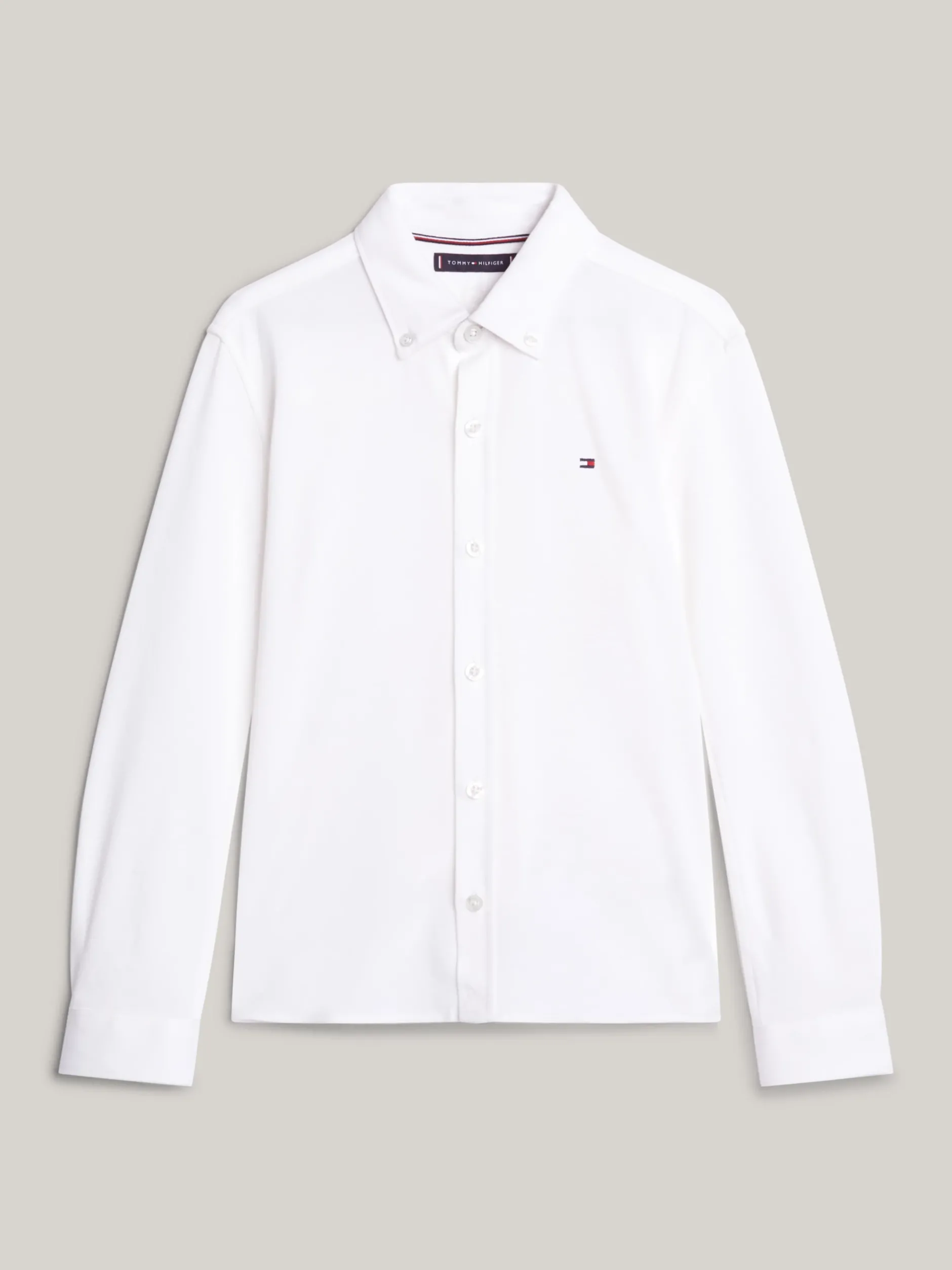 Koszule*Tommy Hilfiger Koszula Z Piki O Regularnym Kroju WHITE