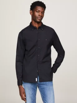 Koszule*Tommy Hilfiger Koszula Z Popeliny Bawełnianej TH Flex BLACK