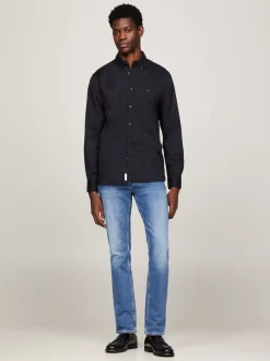 Koszule*Tommy Hilfiger Koszula Z Popeliny Bawełnianej TH Flex BLACK