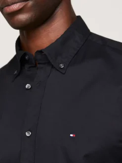 Koszule*Tommy Hilfiger Koszula Z Popeliny Bawełnianej TH Flex BLACK