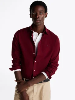 Koszule*Tommy Hilfiger Koszula Z Wyhaftowaną Flagą DEEP ROUGE