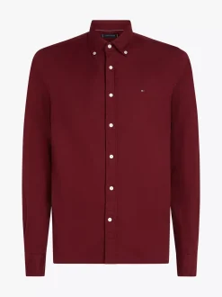 Koszule*Tommy Hilfiger Koszula Z Wyhaftowaną Flagą DEEP ROUGE