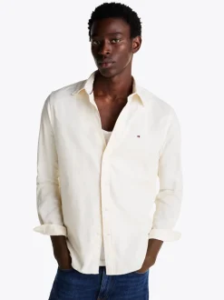 Koszule*Tommy Hilfiger Koszula Z Wyhaftowaną Flagą IVORY PETAL
