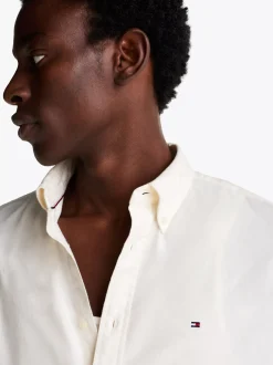 Koszule*Tommy Hilfiger Koszula Z Wyhaftowaną Flagą IVORY PETAL
