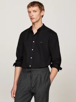 Koszule*Tommy Hilfiger Koszula Ze Stójką Z Materiału TH Flex BLACK