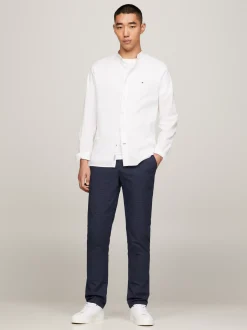 Koszule*Tommy Hilfiger Koszula Ze Stójką Z Materiału TH Flex WHITE