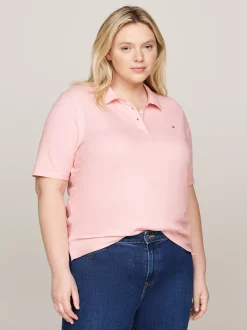 Koszulki Polo*Tommy Hilfiger Koszulka Polo Curve 1985 Collection DELICATE PINK