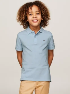 T-Shirty I Koszulki Polo*Tommy Hilfiger Koszulka Polo Essential Z Wyhaftowaną Flagą BREEZY BLUE
