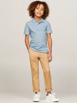 T-Shirty I Koszulki Polo*Tommy Hilfiger Koszulka Polo Essential Z Wyhaftowaną Flagą BREEZY BLUE