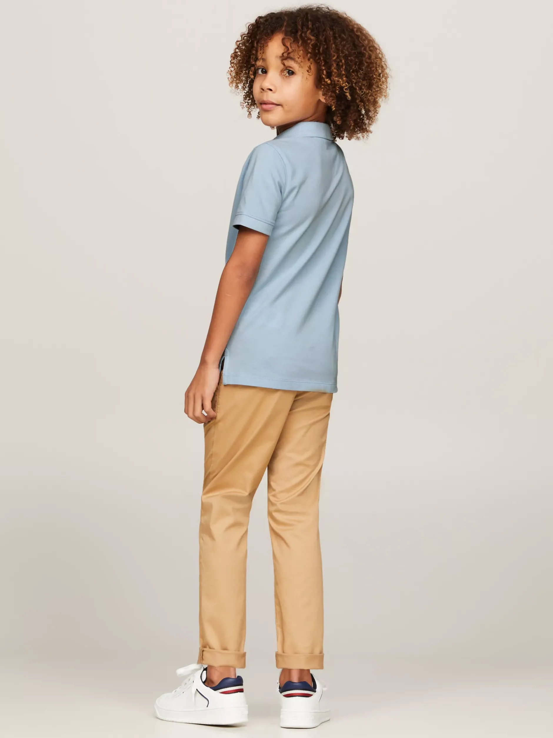 T-Shirty I Koszulki Polo*Tommy Hilfiger Koszulka Polo Essential Z Wyhaftowaną Flagą BREEZY BLUE
