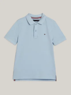 T-Shirty I Koszulki Polo*Tommy Hilfiger Koszulka Polo Essential Z Wyhaftowaną Flagą BREEZY BLUE