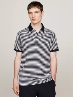Koszulki Polo*Tommy Hilfiger Koszulka Polo O Regularnym Kroju Z Flagą 1985 Collection DESERT SKY/WHITE