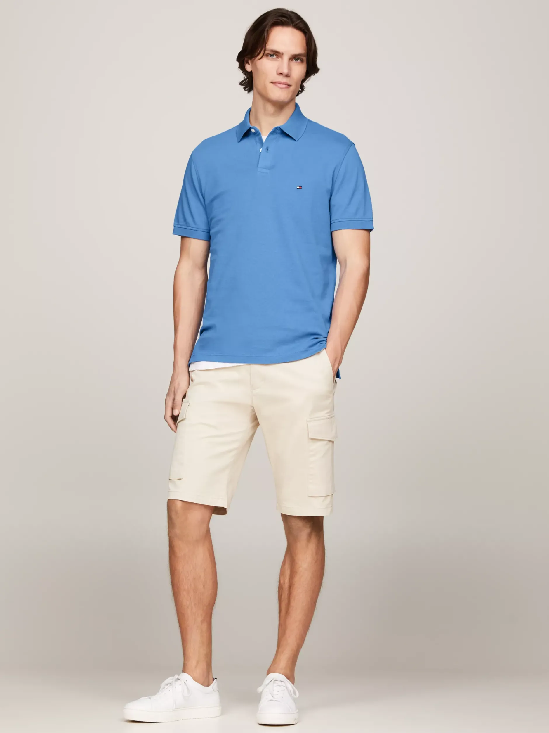 Koszulki Polo*Tommy Hilfiger Koszulka Polo O Regularnym Kroju Z Flagą 1985 Collection BLUE SPELL