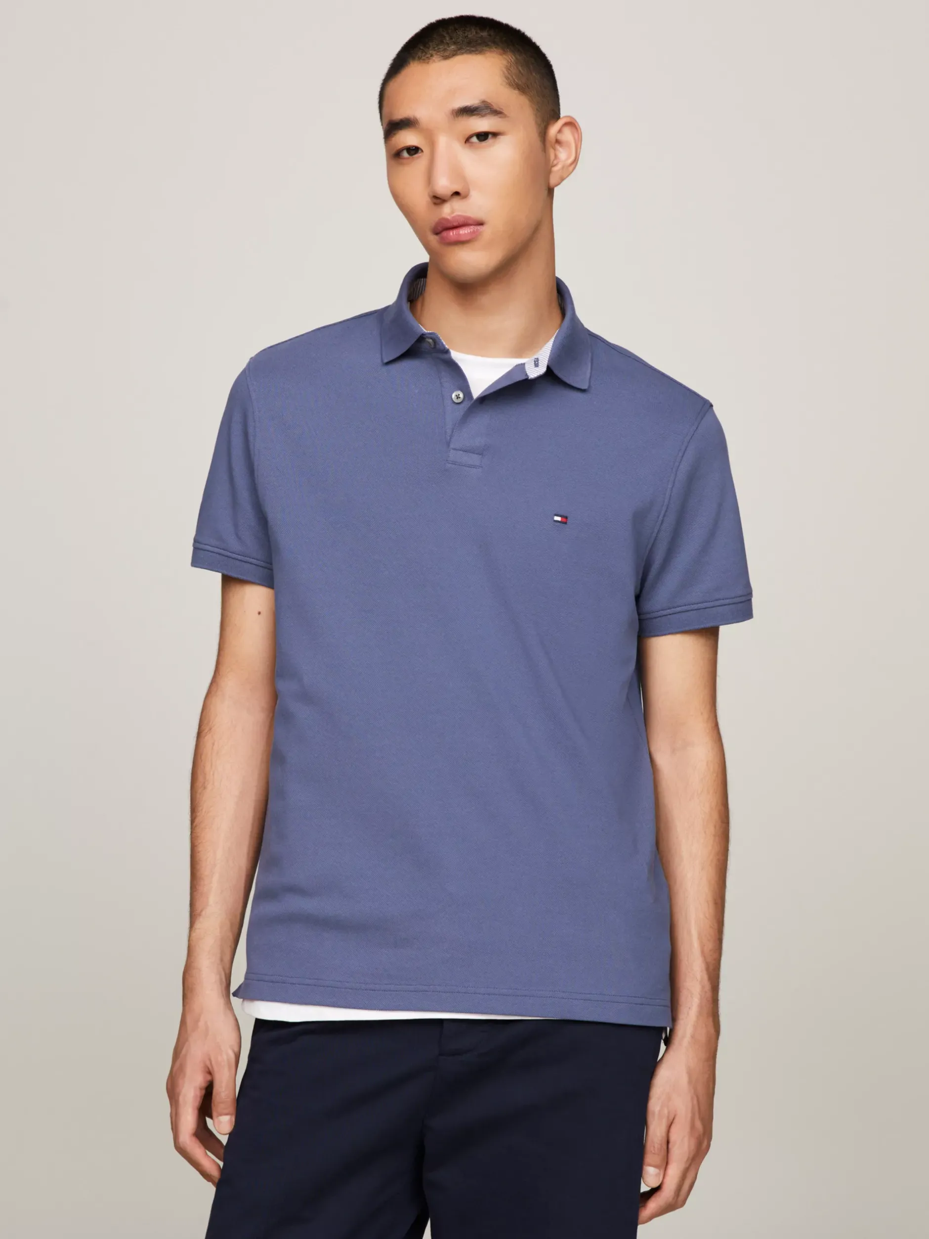 Koszulki Polo*Tommy Hilfiger Koszulka Polo O Regularnym Kroju Z Flagą 1985 Collection FADED INDIGO