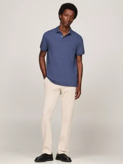 Koszulki Polo*Tommy Hilfiger Koszulka Polo O Regularnym Kroju Z Flagą 1985 Collection DENIM HEATHER
