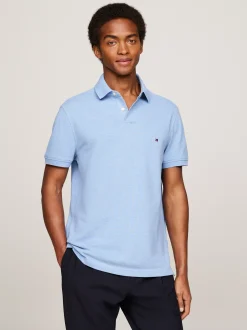Koszulki Polo*Tommy Hilfiger Koszulka Polo O Regularnym Kroju Z Flagą 1985 Collection LIGHT BLUE HEATHER