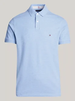 Koszulki Polo*Tommy Hilfiger Koszulka Polo O Regularnym Kroju Z Flagą 1985 Collection LIGHT BLUE HEATHER