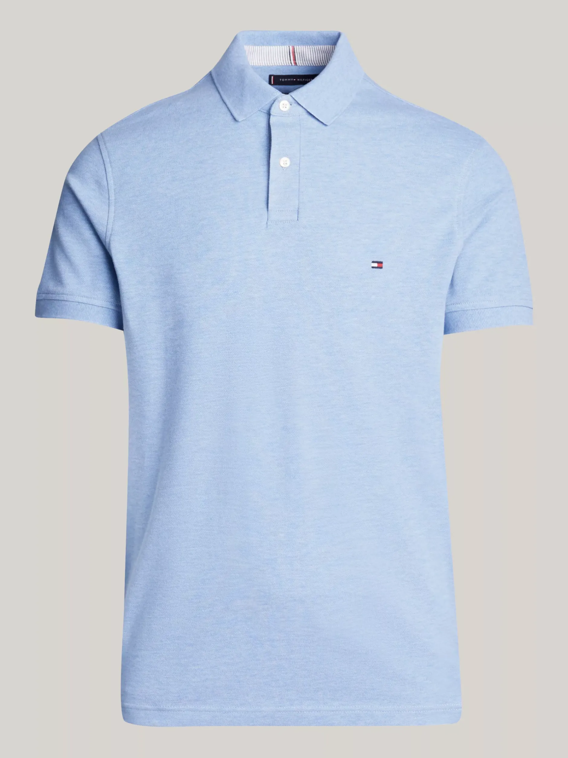 Koszulki Polo*Tommy Hilfiger Koszulka Polo O Regularnym Kroju Z Flagą 1985 Collection LIGHT BLUE HEATHER