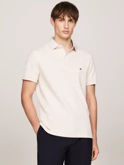 Koszulki Polo*Tommy Hilfiger Koszulka Polo O Regularnym Kroju Z Flagą 1985 Collection HEATHERED OATMILK