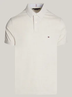 Koszulki Polo*Tommy Hilfiger Koszulka Polo O Regularnym Kroju Z Flagą 1985 Collection HEATHERED OATMILK