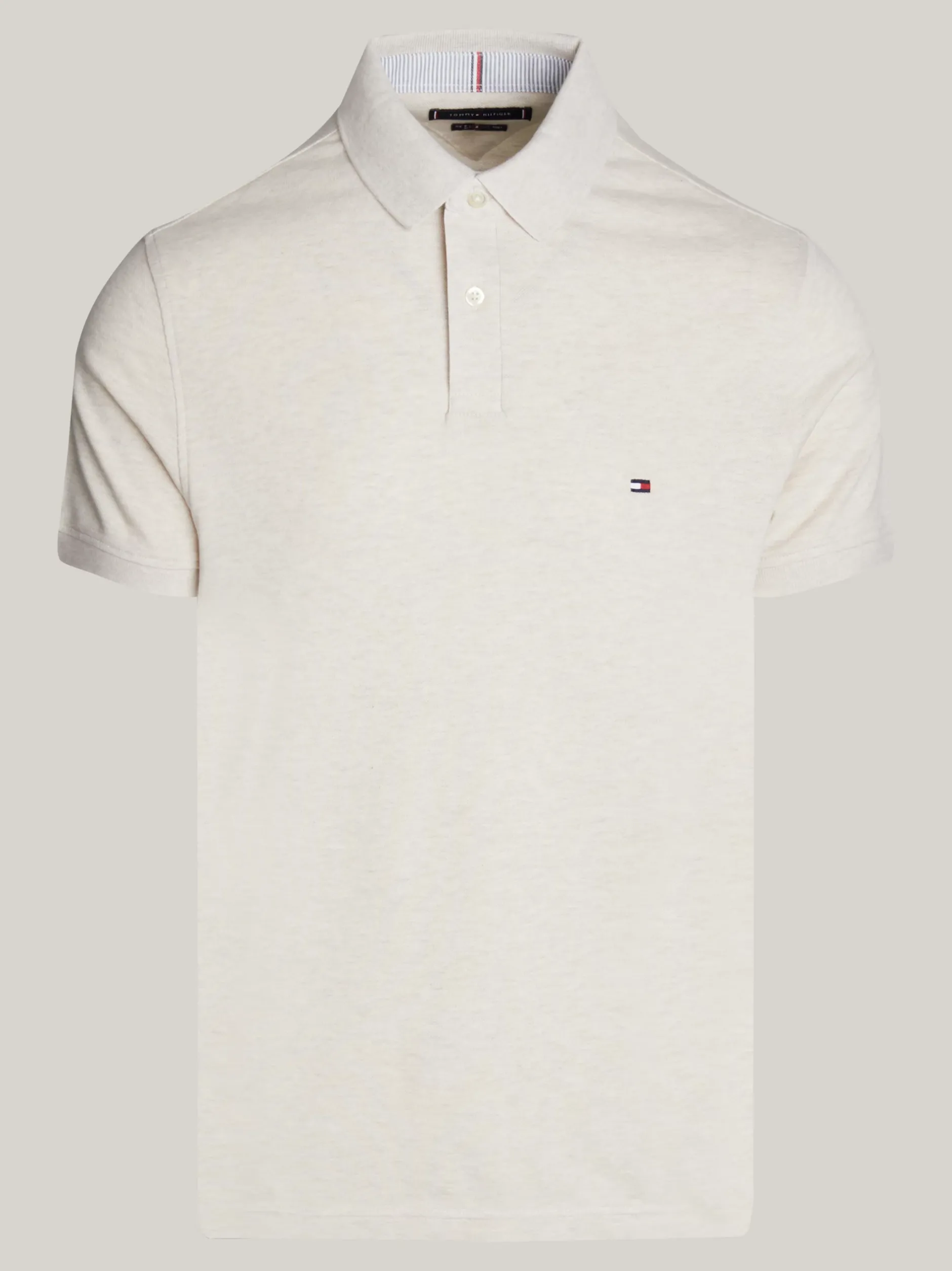 Koszulki Polo*Tommy Hilfiger Koszulka Polo O Regularnym Kroju Z Flagą 1985 Collection HEATHERED OATMILK